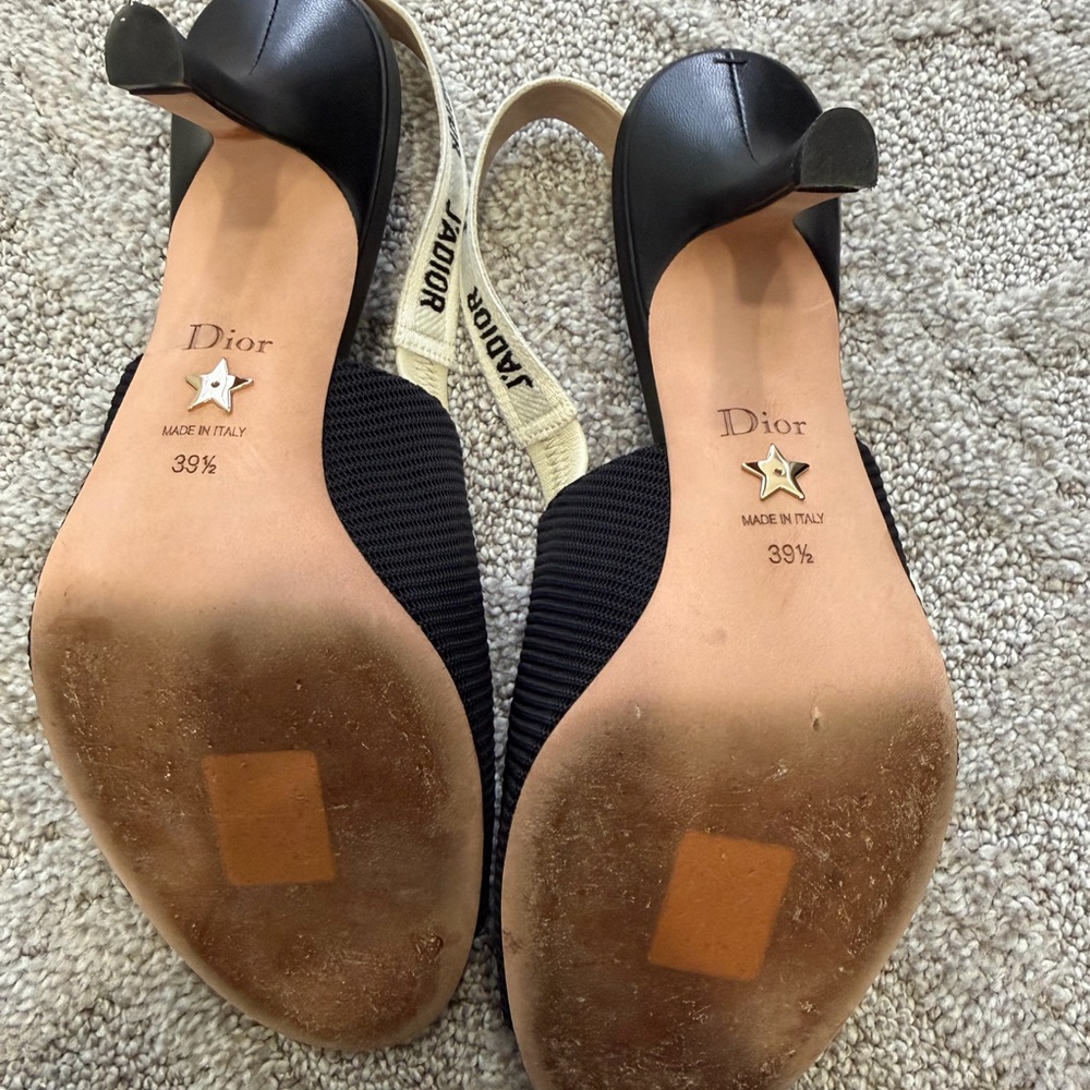 Dior black and Cream Slingback Heels - Picture 5 of 10